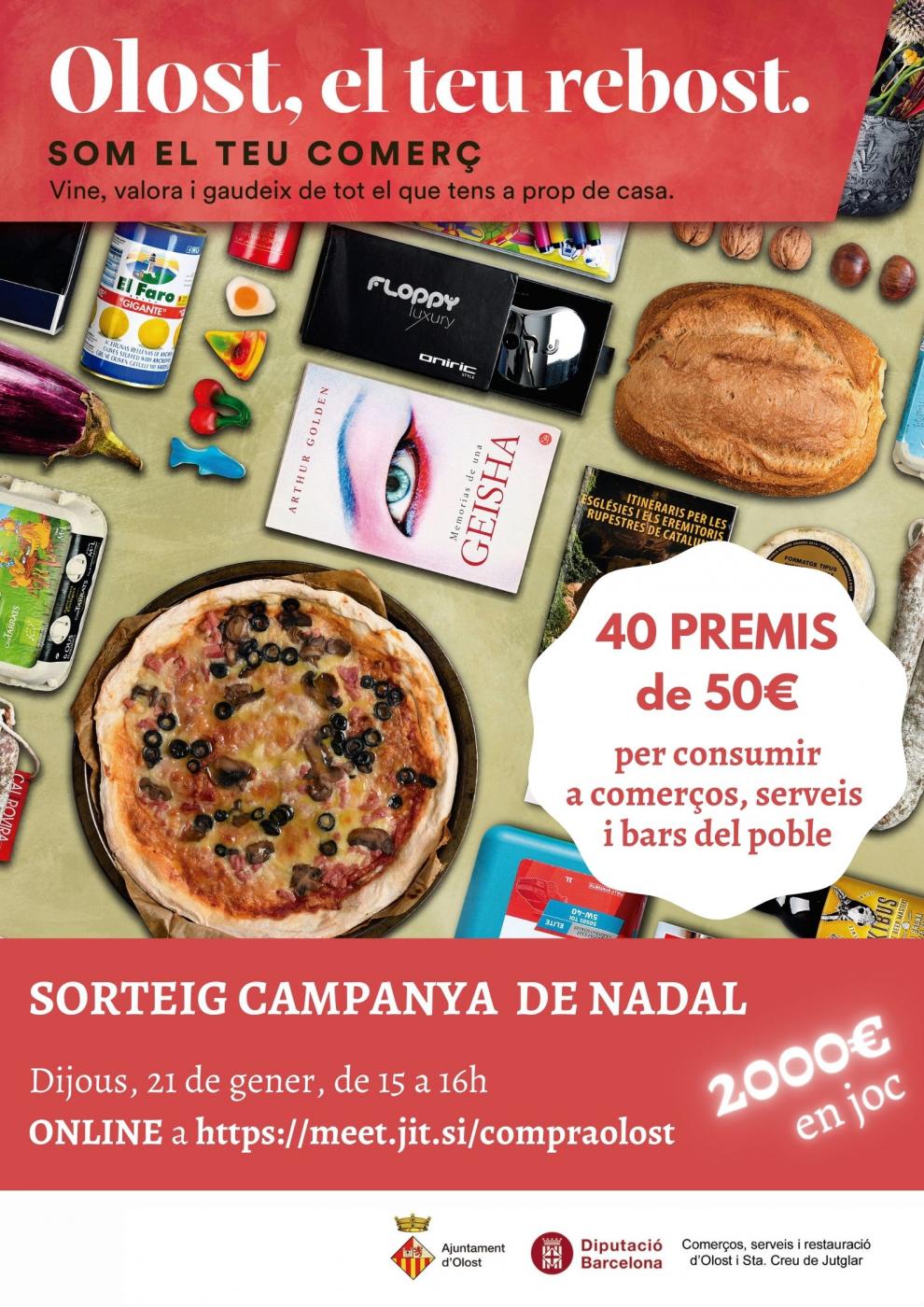 Tot a punt per celebrar el sorteig de la Campanya de Nadal dels Comerços, Serveis i Restaurants d'Olost